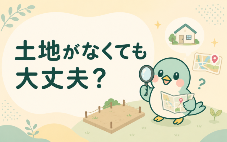 「土地がなくても大丈夫？」と、地図を手に土地を探すナナちゃん