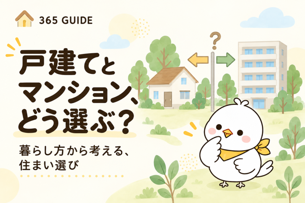 戸建てとマンションの選び方を紹介する365 GUIDE