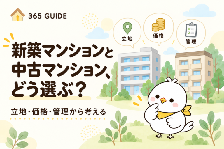 新築マンションと中古マンションの選び方を紹介する365 GUIDE