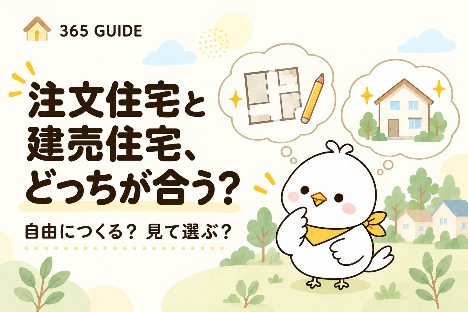 注文住宅と建売住宅の選び方を紹介する365 GUIDE
